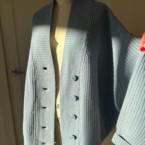 WEWOREWHAT Dusty Blue Chunky Cardigan